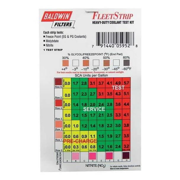 Baldwin Filters Coolant Test Strip Only,CTK5029-1 CTK5029-1