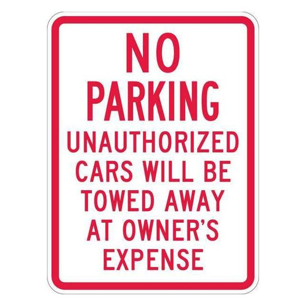 Lyle Tow Zone No Parking Sign,24" x 18, T1-1047-EG_18x24 T1-1047-EG_18x24