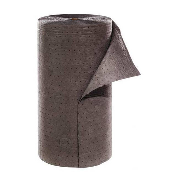 Pig Sorbent Roll, 42 gal, 30 in x 200 ft, Universal, Gray, Polypropylene MAT411