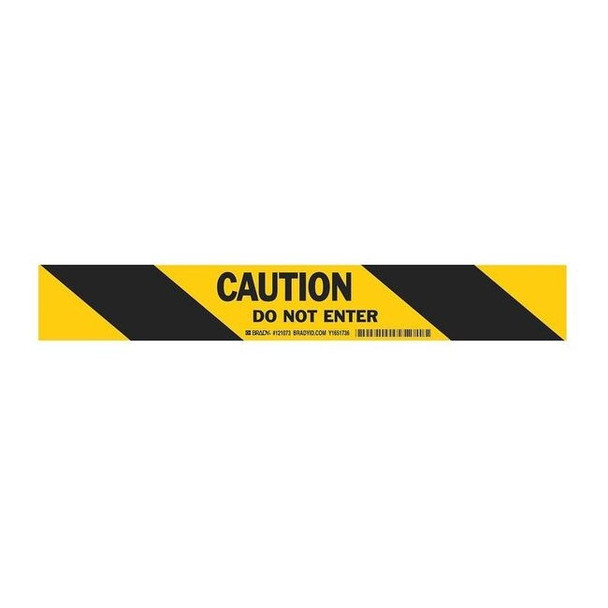 Floor Marking Tape, vinyl, Message, Black, Yellow, 2 in W., 4 mil Thickness