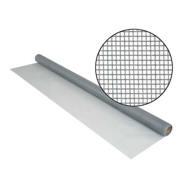 Replacement Screen, Fiberglass, 36 in W, 7 ft L, 0.011 in Wire Dia, Gray