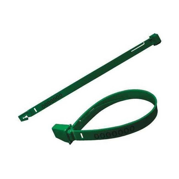 Fixed Length Truck Stamped Seals 8-1/2" x 1/4", Green, Pk250