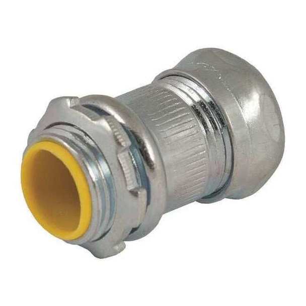 Raco EMT Grounding Connector, 1/2 in, Compression, Steel, Zinc Plated, Gray 2912