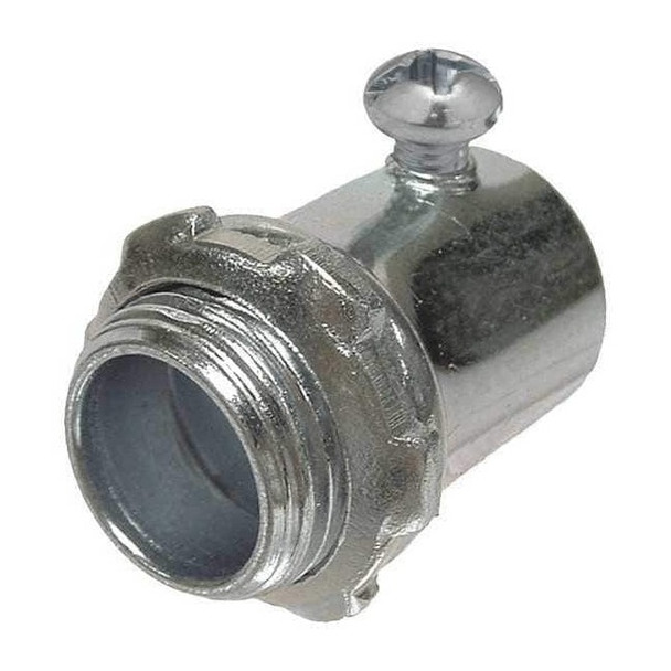 Raco EMT Grounding Connector, 2 in, Set Screw, Steel, Zinc Plated, Gray 2008