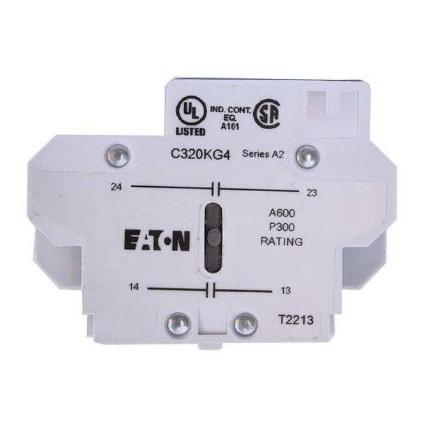 Eaton Cutler-Hammer Aux Contact Block,2NC,10A C320KG5