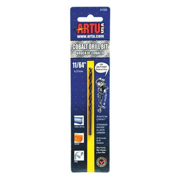 Artu Jobber Bit,11/64 In.,Cobalt Steel 01320