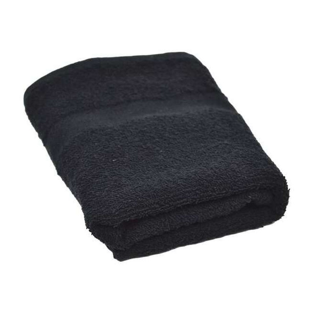 R & R Textile Hand Towel,16x27 In,Black,PK12 71625