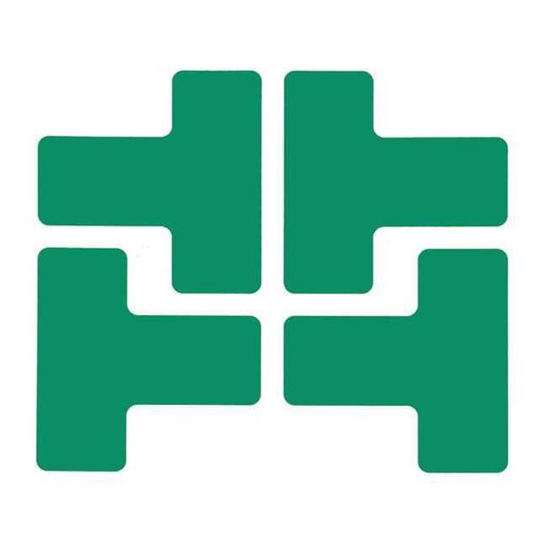 Floor Marking Tape, Polyester, Solid, Green, 2 in W., 8 mil Thickness, 20 PK