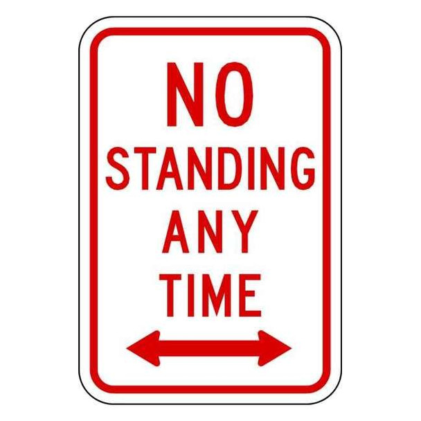 Lyle Parking Sign, 12" W, 18" H, English, Aluminum, White 02061