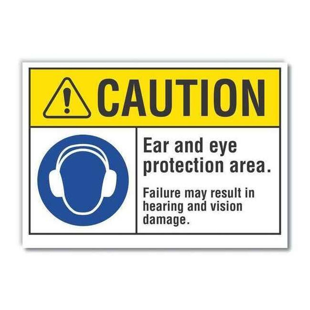 Caution Sign,Self-Adhesive Vinyl,10 in H, LCU3-0053-RD_14x10