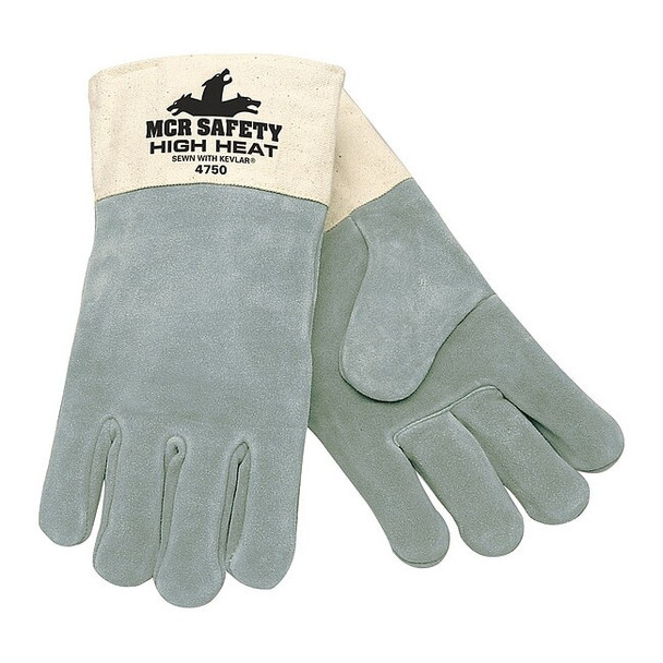 High Heat Welding Gloves, Safety Cuff, Wing Thumb, Premium Cowhide, XL, 1 PR