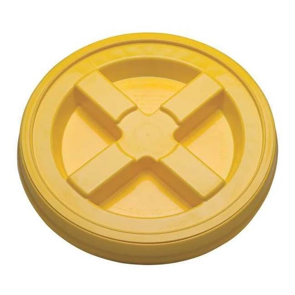 Manufacturer Varies Plastic Pail Lid, Dia 12-3/8 In, Yellow GA5Y