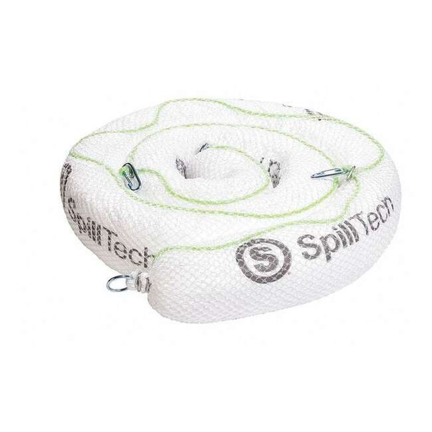 Spilltech Sorbent Boom, 30 gal, 5 in x 10 ft, Oil, White, 4 PK PREM510