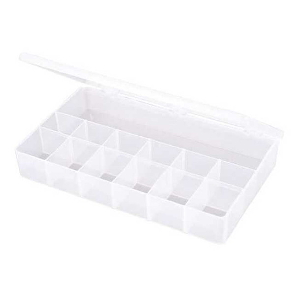 Compartment Box with 13 compartments, Plastic, 1 3/4 in H x 6-3/16 in W