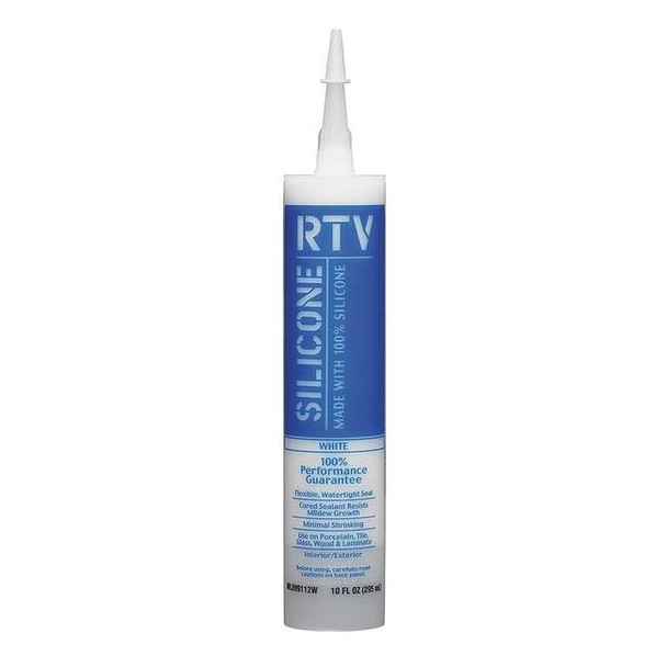 Tube Silicone Sealant, 10 oz, White, Temp Range -49 Degrees  to 302 Degrees F