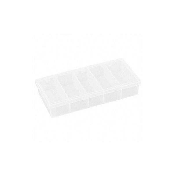 Compartment Box with 5 compartments, Plastic, 1 3/8 in H x 3-3/16 in W