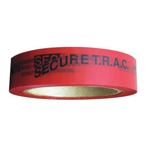 Tamper Evident Tape, 2 mil Thick, 1 in W x 180 ft L, 3 in Core Dia., Red