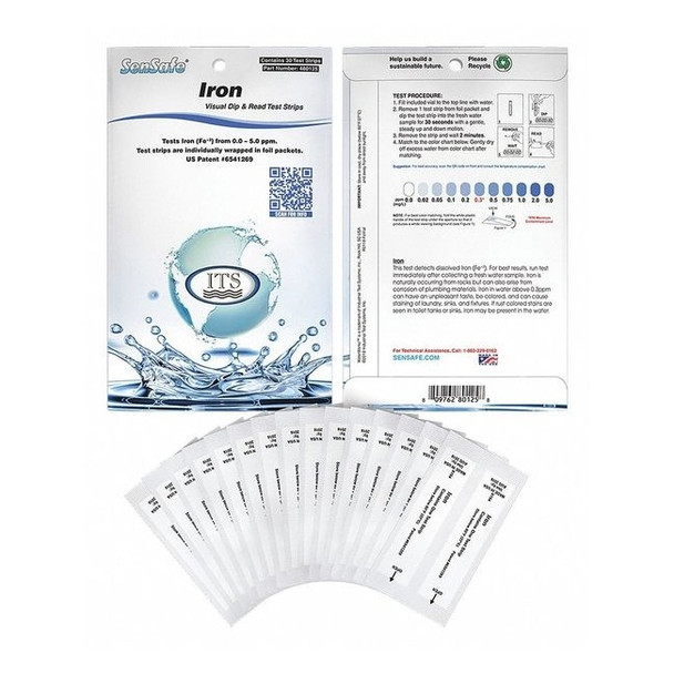 Industrial Test Systems Test Strips,Iron,0-5ppm,PK30 480125