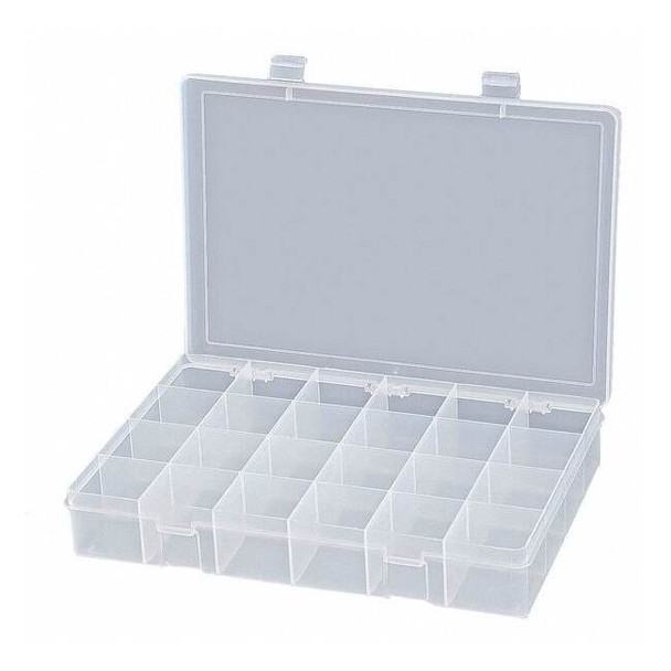 Compartment Box with 24 compartments, Plastic, 2-5/16" H x 13-1/8 in W