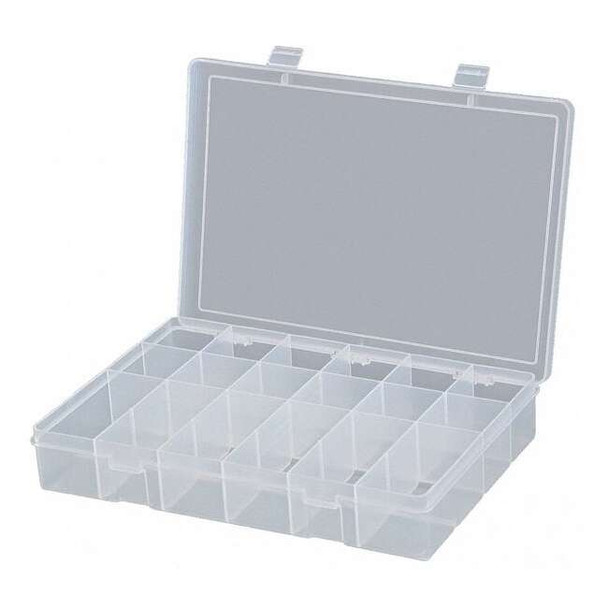 Compartment Box with 18 compartments, Plastic, 2 5/16 in H x 13-1/8 in W