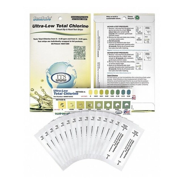 Industrial Test Systems Test Strip,Ultra-Low Total Chlorine,PK30 480007