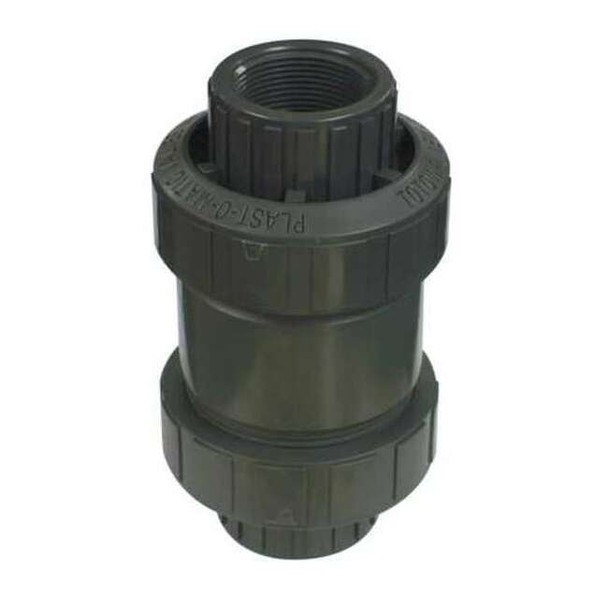 Check Valve, CKS Series, 2 in, FNPT x Socket, Inline Disc, PVC Body, Viton Seal