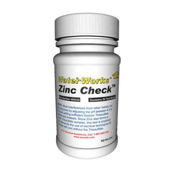 Industrial Test Systems Test Strips, Zinc, 0-100PPM, PK50 480026