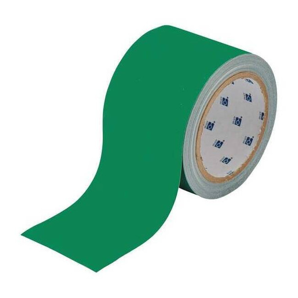 Floor Marking Tape, Polyester, Solid, Green, 2 in W., 8 mil Thickness