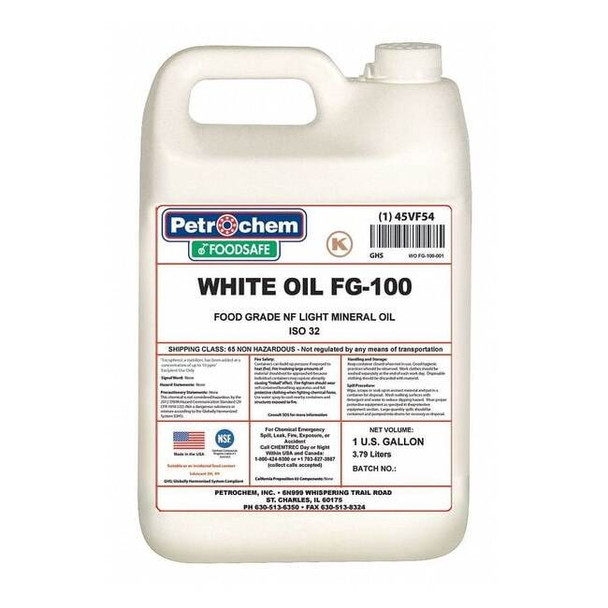 Petrochem Mineral Hydraulic Oil, Food Grade, ISO 100, 1 Gal. WO FG-100-001