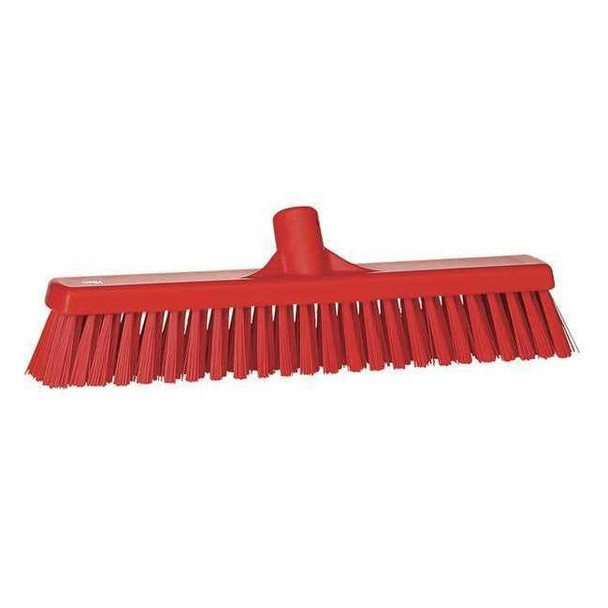Remco 16 in Sweep Face Broom Head, Soft/Stiff Combination, Synthetic, Red 31744