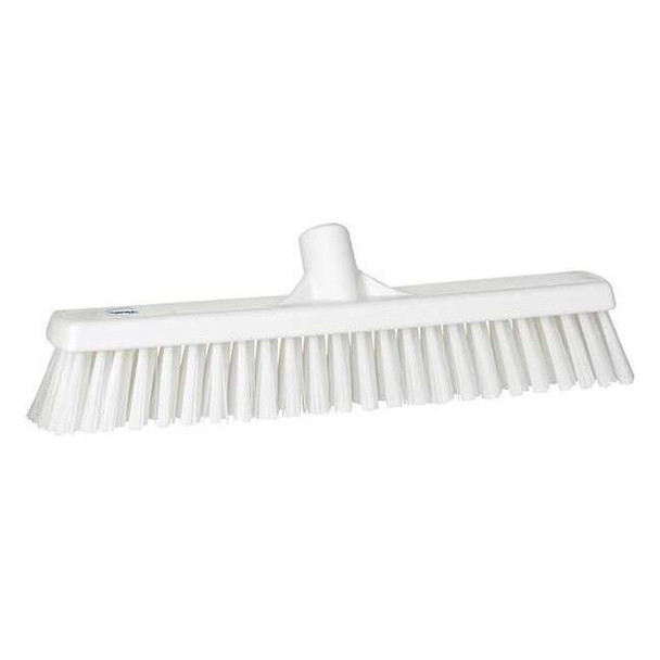 16 in Sweep Face Broom Head, Soft/Stiff Combination, Synthetic, White
