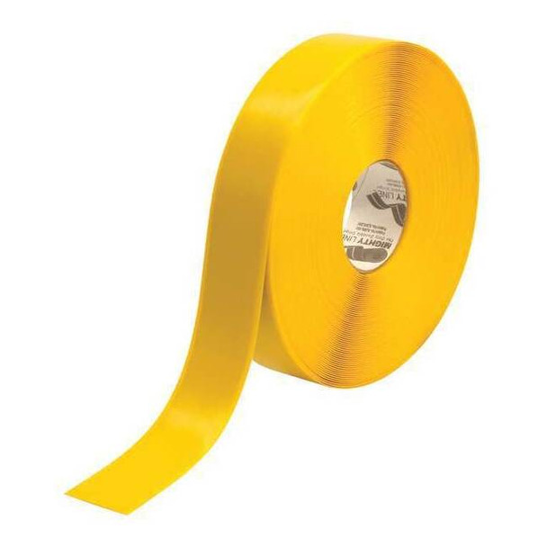 Floor Marking Tape, vinyl, No Legend, Yellow, 2 in W., 55 mil Thickness