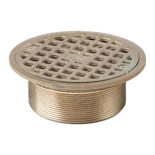 Round Commercial Grate, Nickel Bronze, 3-3/4", threaded