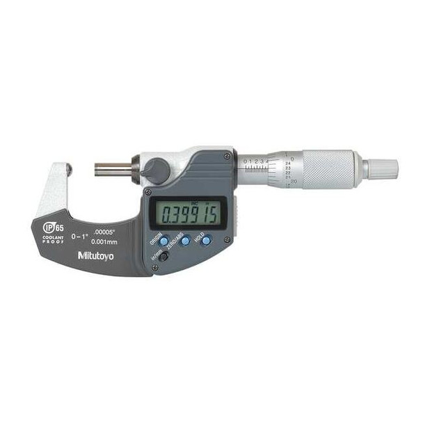 Mitutoyo Digital Micrometer,0 to 1",SPC 395-351-32