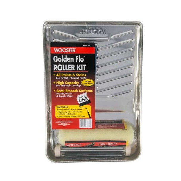 Wooster Paint Roller Kit,9" L,3/8" Nap R914-9