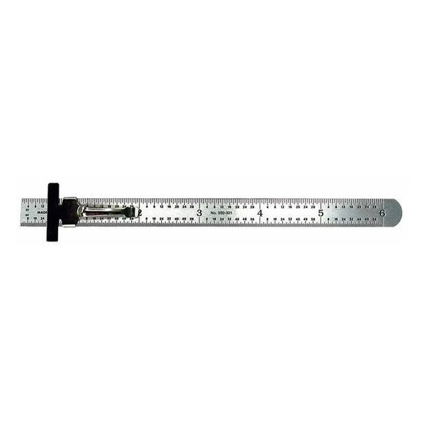 Mitutoyo Pocket Rule,Stl,Inch,32nds,64ths,6 In L 950-301