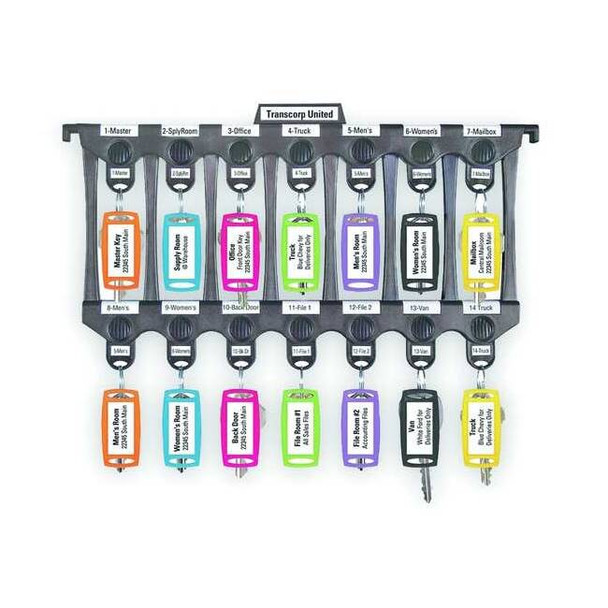 Lucky Line File-A-Key, Letter Size, Plastic, Black, 14 Key Capacity 60800