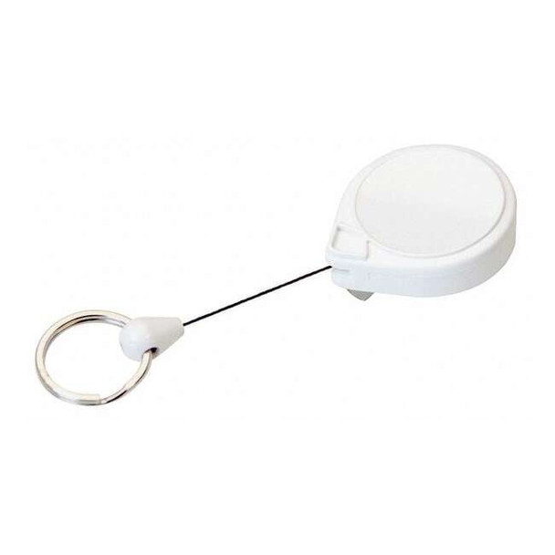 Key-Bak Badge Holder, Split Ring Type, 3/4 in Ring Size, White 0053-005