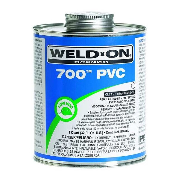 Weld-On PVC Clear Regular Bodied 1/2 Pint 13970
