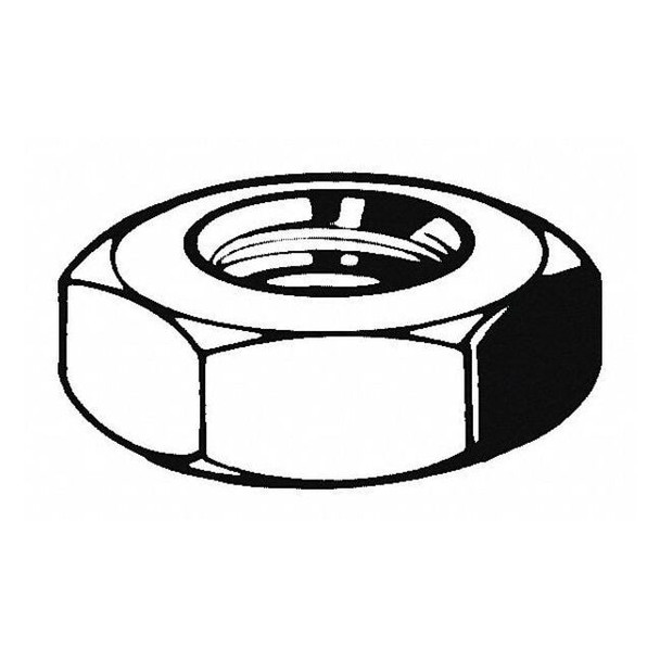 Heavy Hex Nut, 1-1/8"-7, Steel, Grade A, Black Oxide, 39/64 in Ht