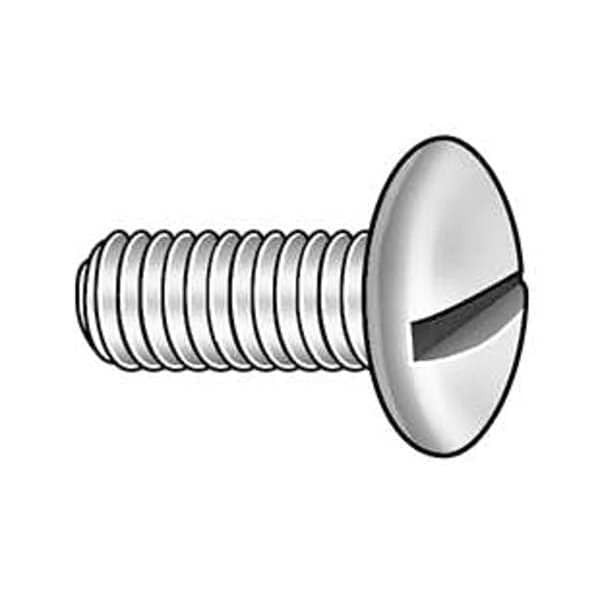 #8-32 x 1 in Slotted Truss Machine Screw, Zinc Plated Steel, 100 PK