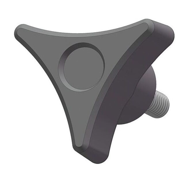 Three Prong Knob with Screw, 5/16-18 Thread Size, 1"L, Steel