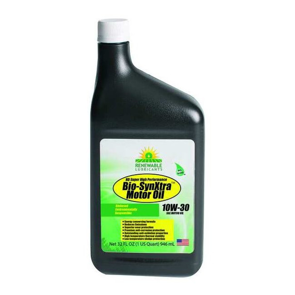 Renewable Lubricants Engine Oil, 10W-30, Bio-Synthetic, 1 Qt. 85171
