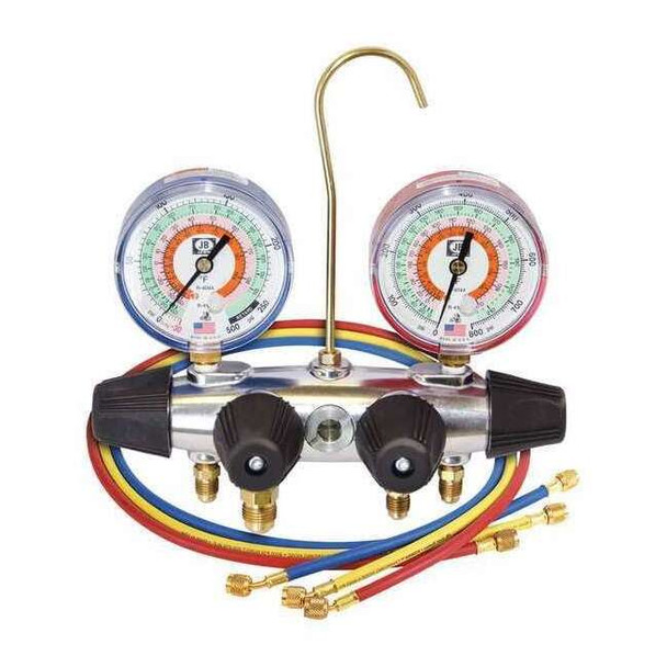 Jb Industries Manifold Gauge, 4-Valve 25233
