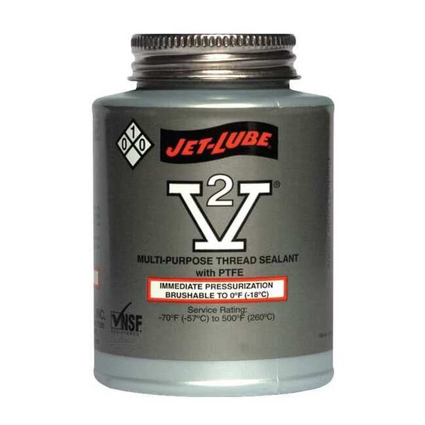 Pipe Thread Sealant 16 fl oz, Brush-Top Can, V-2, Off-White, Semi-Solid