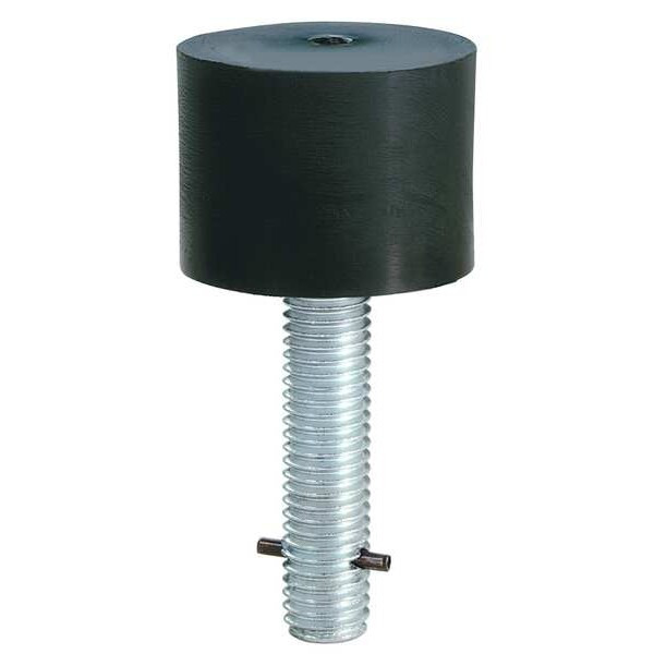 Rockwood Rubber Bumper Door Stop, Molded Rubber, Black, 1-1/2"H 466.BLACK