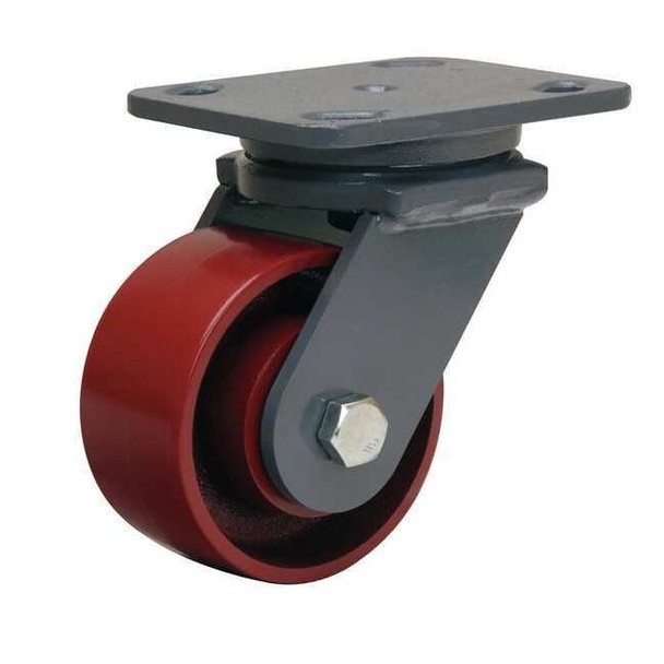 Hamilton Plate Caster,Swivel,Cast Iron,4 in,1000 lb,B S-WH-4MB