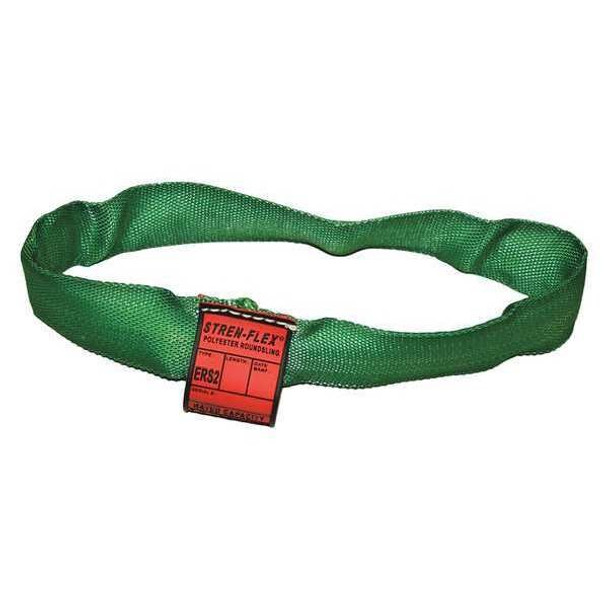 Stren-Flex Round Sling,Endless,Green,4 ft. L STRERS2-04