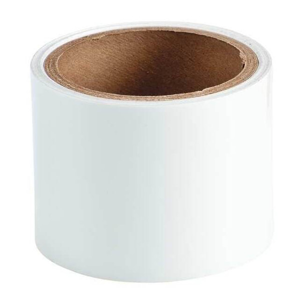 Floor Marking Tape, Polyester, No Legend, White, 3 in W., 8 mil Thickness