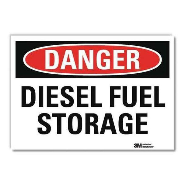 Danger Sign, 10 in H, 14 in W,Horizontal Rectangle, English, U3-1299-RD_14X10